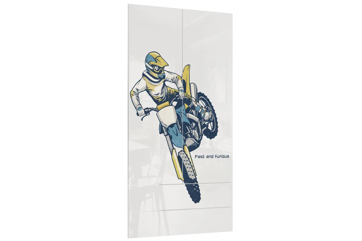 Фасады для 2-х дв. шк. Модерн - Квадро СТЛ.417.04Белый глянец