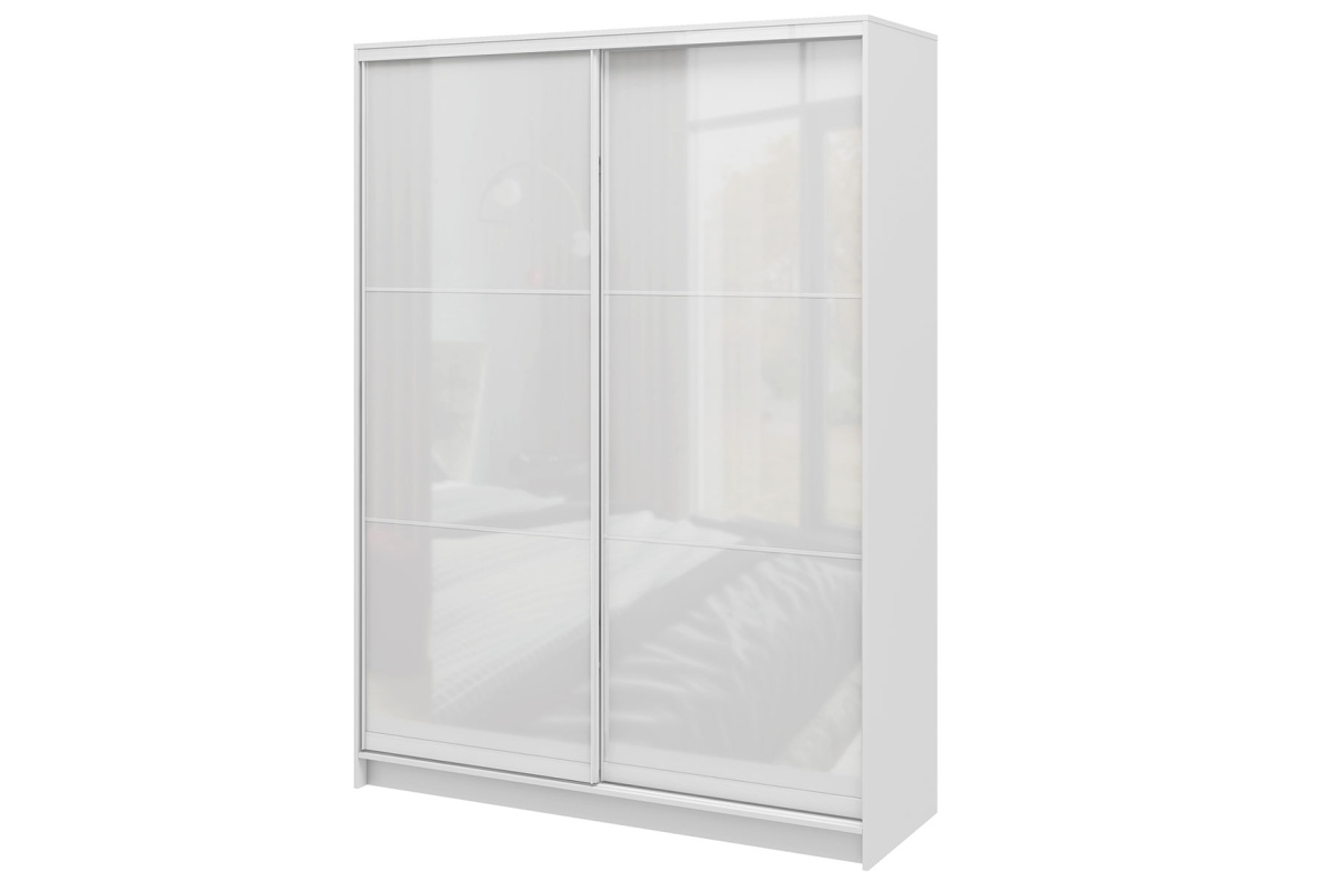 Шкаф-купе 2-х дверный 177,4х242х61,2 см БазеБелый глянец, фото 3