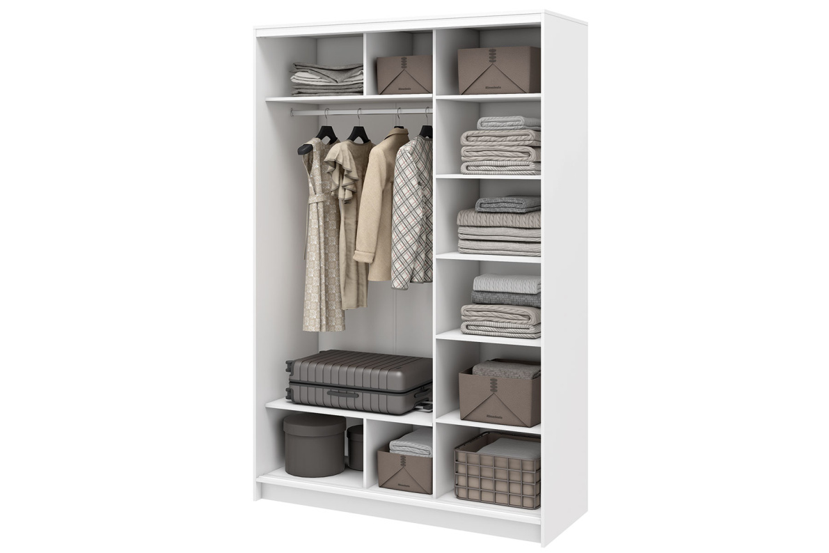 Шкаф-купе 2-х дверный 157,4х242х61,2 см БазеБелый глянец, фото 2