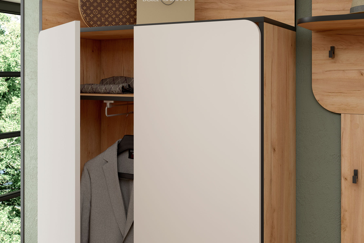 Набор мебели для прихожей (170,2х220,1х38,2 см) ЖаклинКашемир серый, фото 2