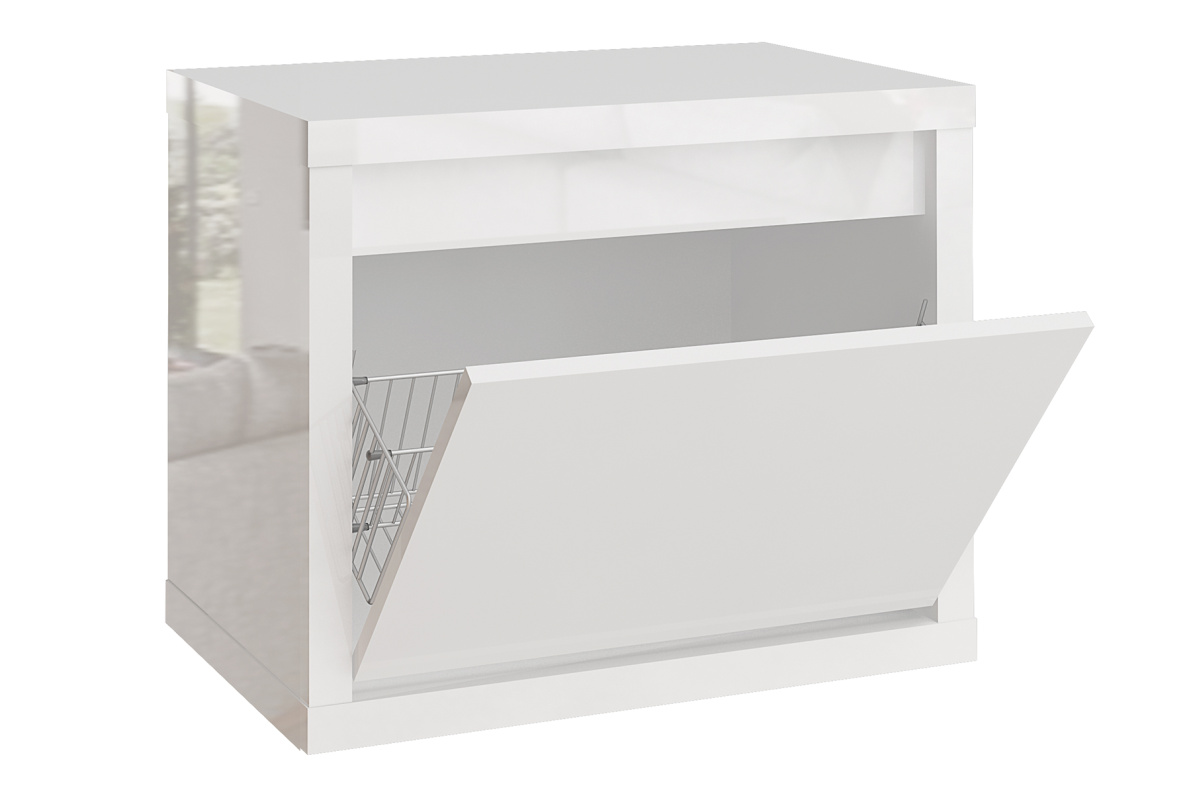 Тумба для обуви с обувницей 65х52х40 см НорденБелый глянец, фото 3