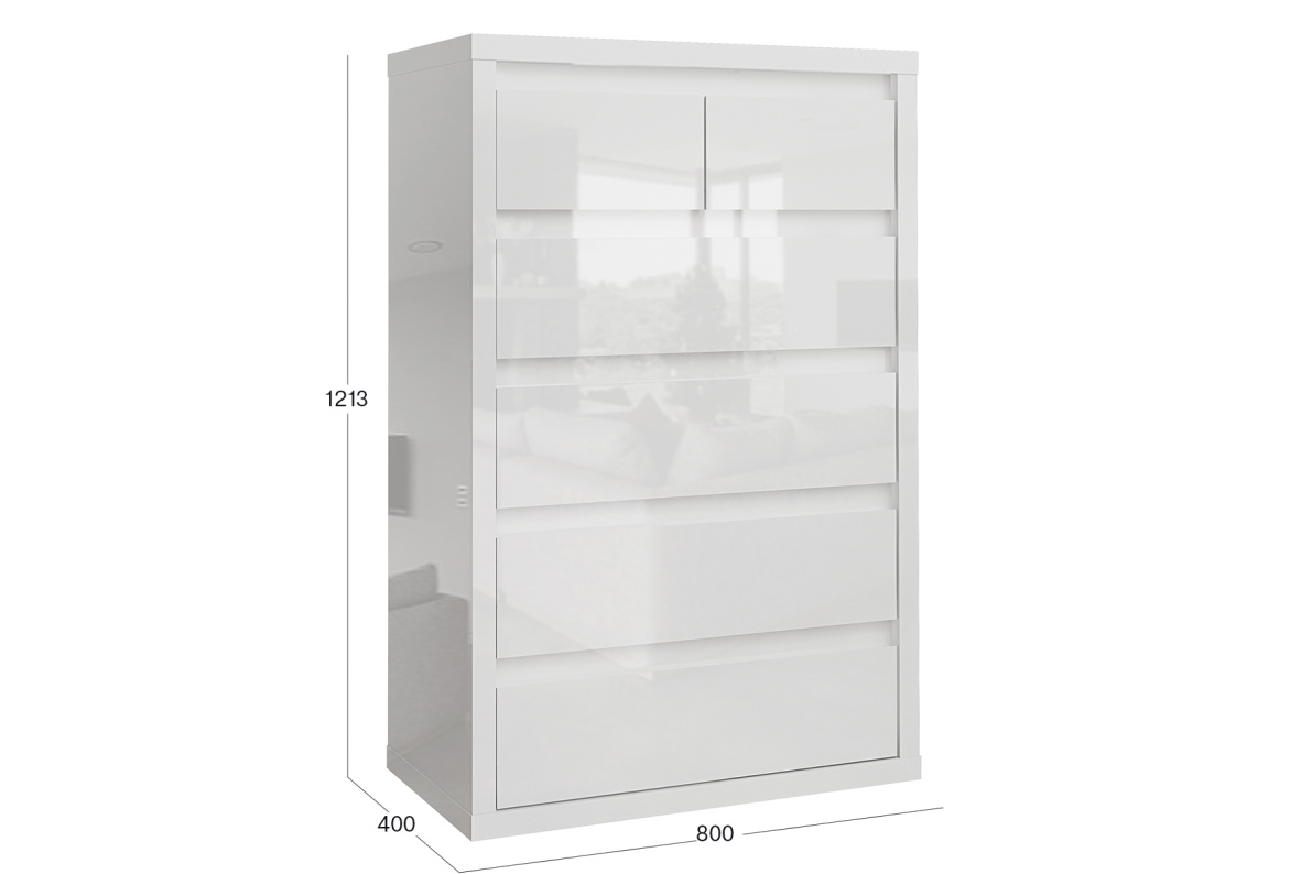 Комод  с 6-ю ящиками 80х121,3х40 см Норден