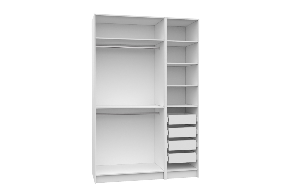 Шкаф 3-х дверный с фасадом МДФ и ящиками Оскар (компл.7)Белый, фото 2