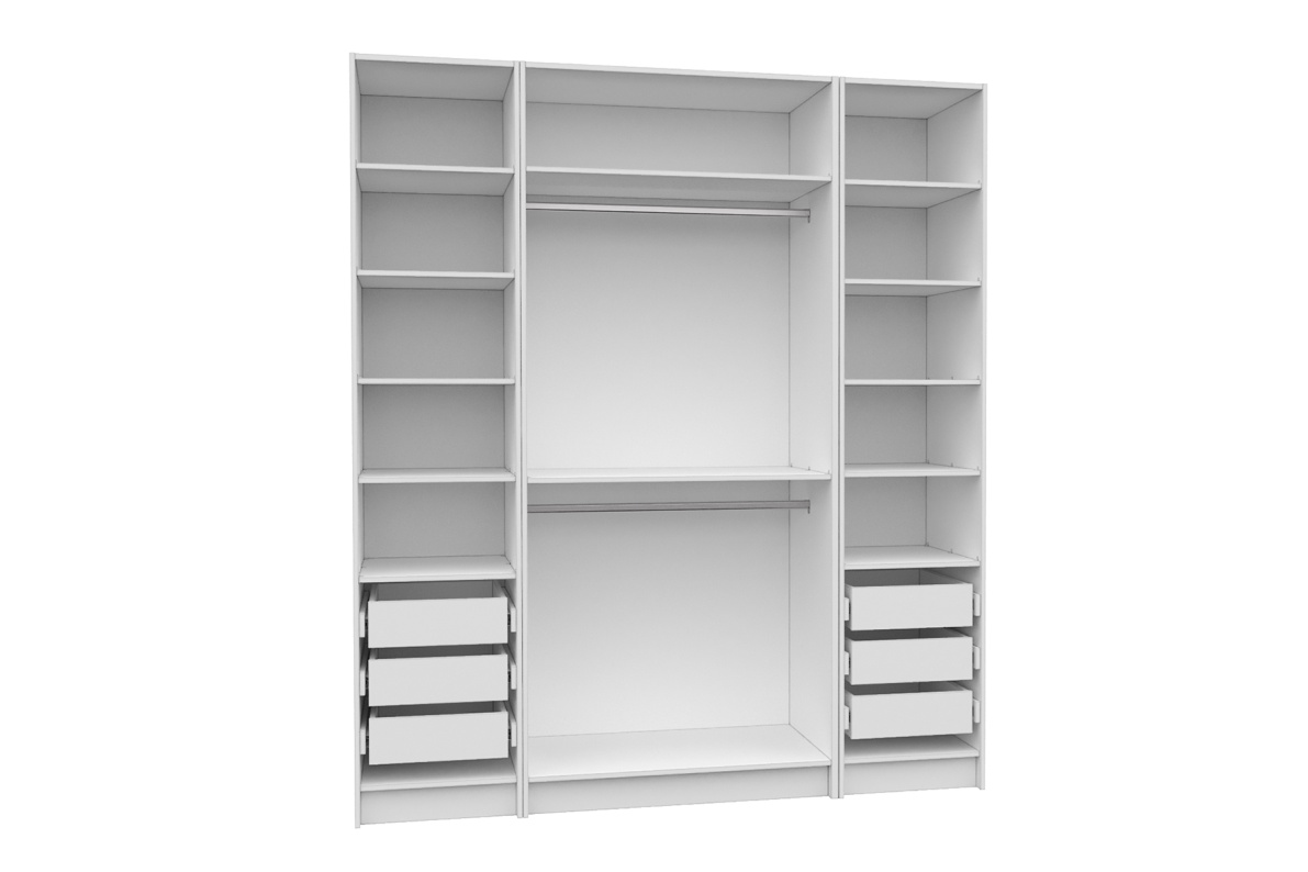 Шкаф 4-х дверный с зеркалом Оскар (компл.9)Белый, фото 2