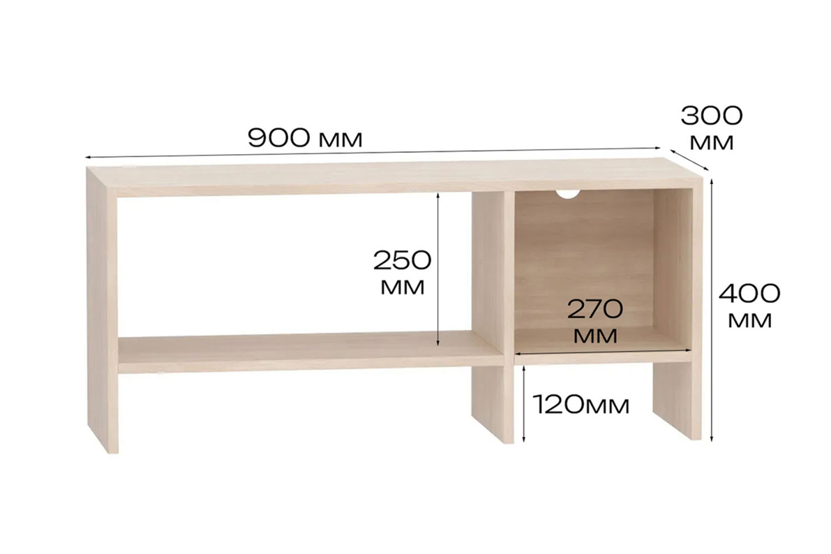 Тумба под телевизор 90х30х40 см напольная Теви