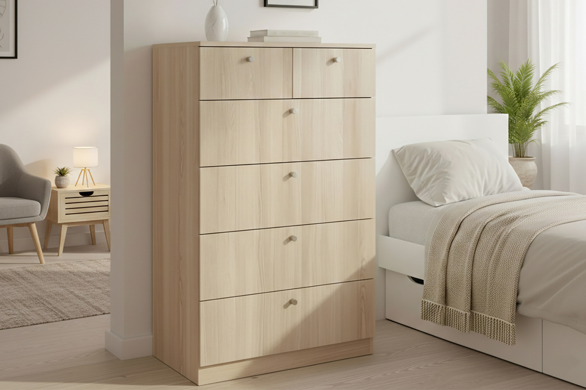 Комод 70х40х116 см с 6-ю ящиками Теви