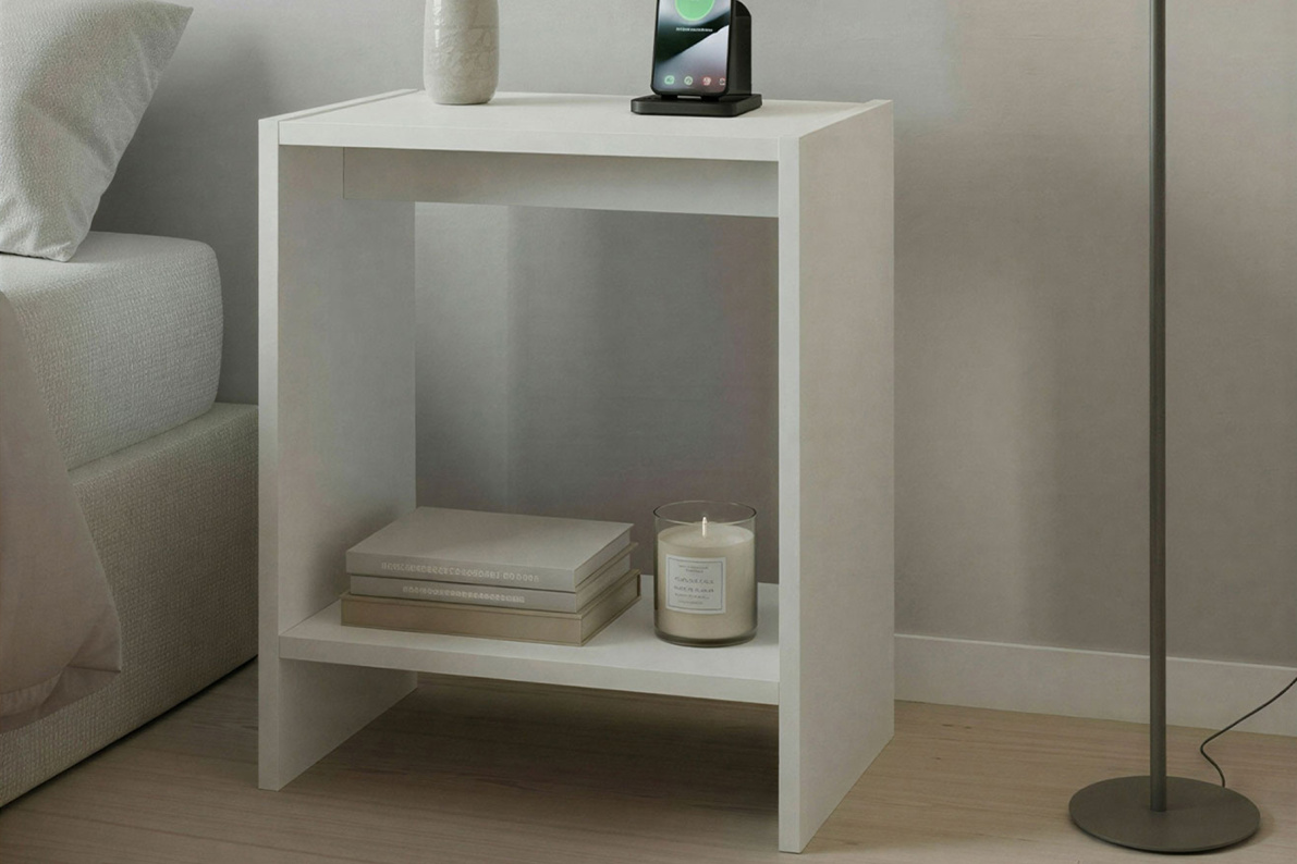 Тумба прикроватная 40х30х50 см с открытой полкой ТевиБелый, фото 2